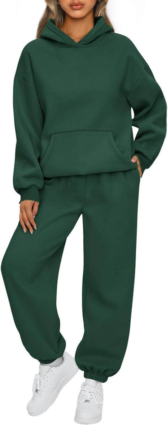 Damen nan gemütliches Oversize Hoodie und Jogginghose Set aus weicher Baumwollmischung EB
