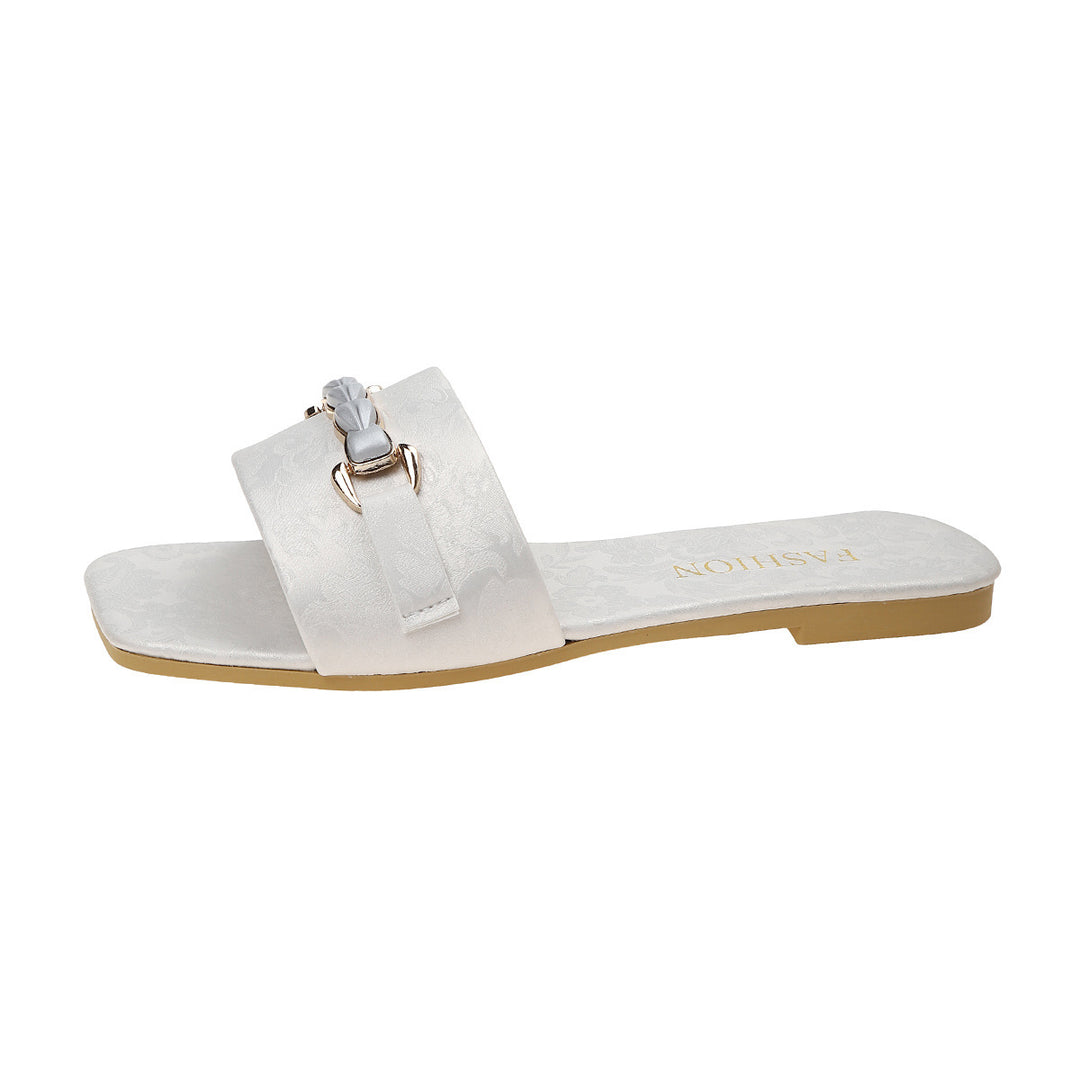 Damen elegante Slipper mit dekorativer Schnalle EB