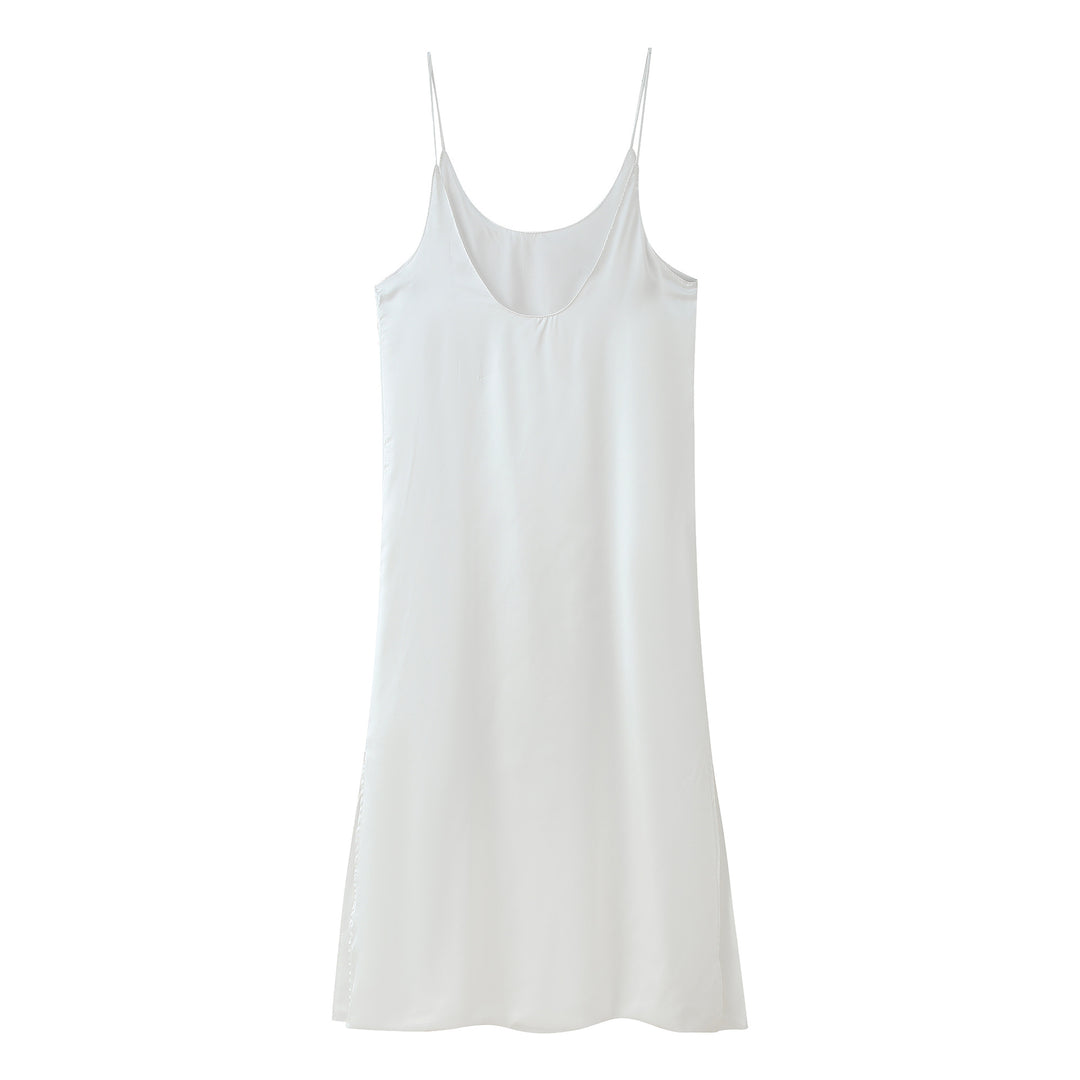 Damen Spaghettiträger Kleid mit elegantem Schnitt und fließendem Material EB