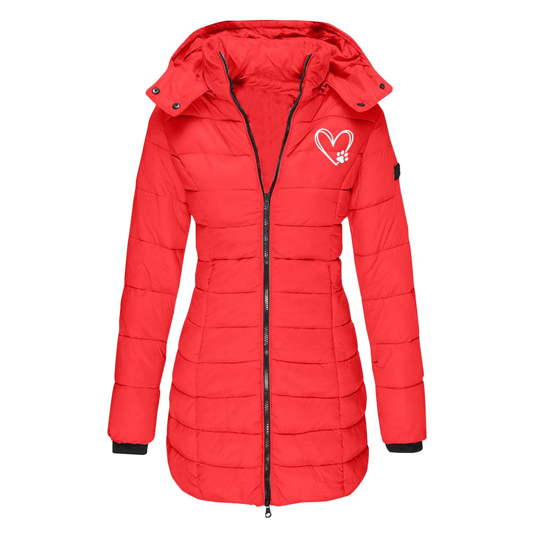 Damen gesteppte Winterjacke mit abnehmbarer Kapuze EB