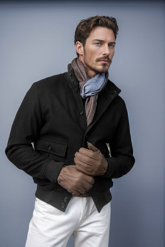 Herren lässige Übergangsjacke mit praktischen Taschen und hohem Kragen EB