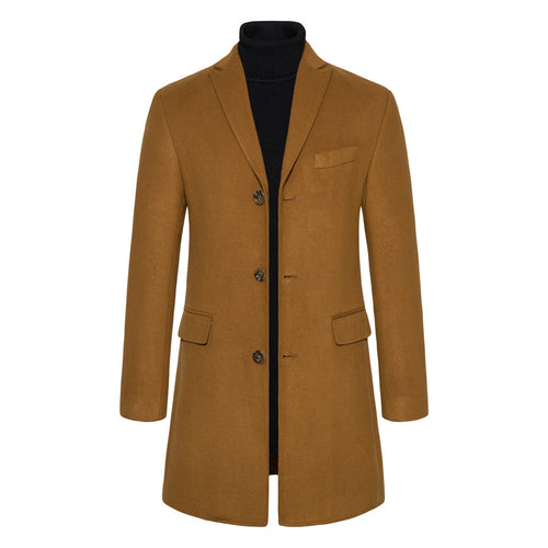 Herren eleganter Wollmantel mit modernem Schnitt und praktischen Taschen EB