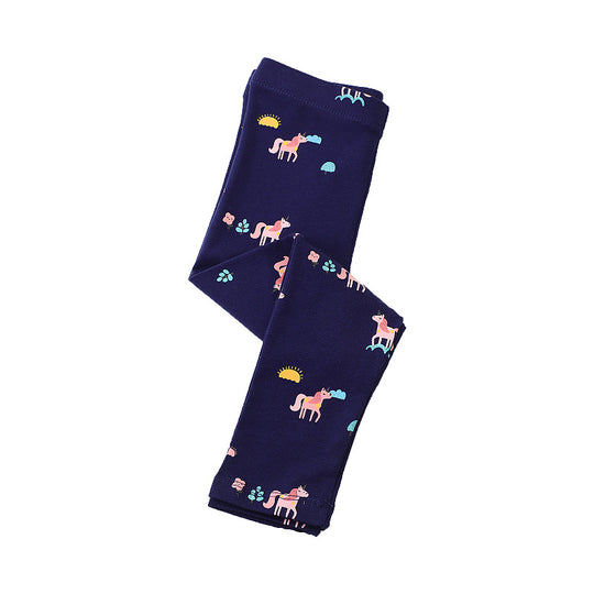 Mädchen Leggings mit buntem Einhorn-Design EB