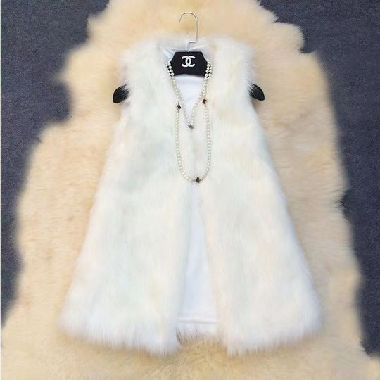 Damen Elegante Kunstpelzweste mit modischem Schnitt EB
