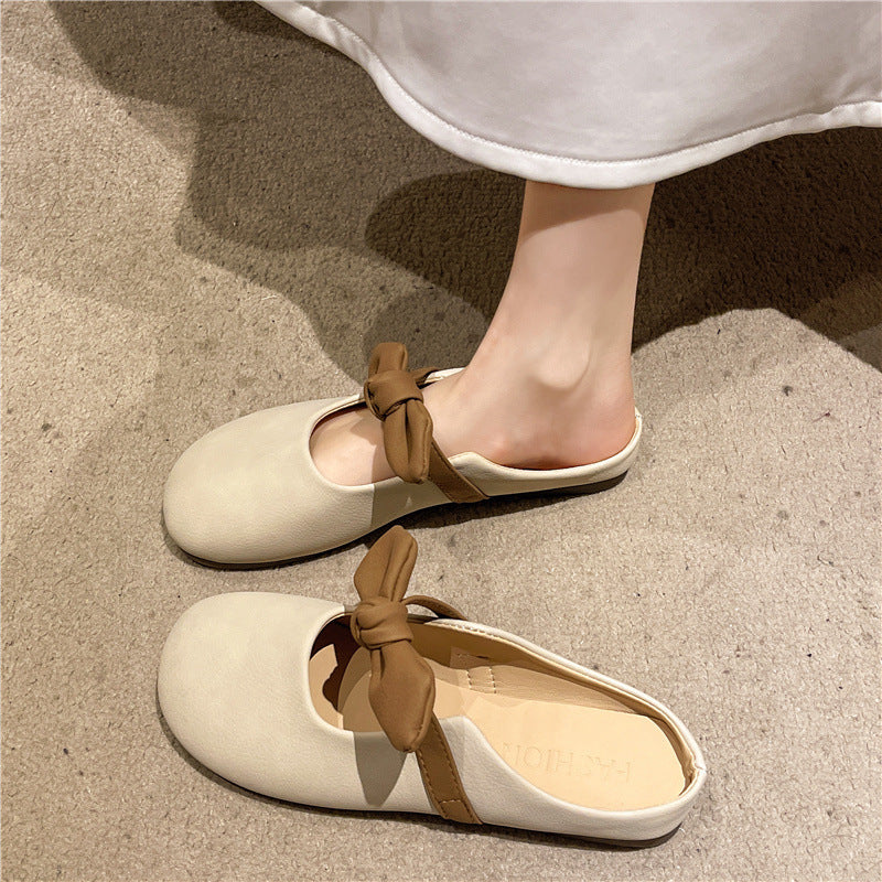 Damen Bequeme Mules mit dekorativem Schleifen-Detail EB
