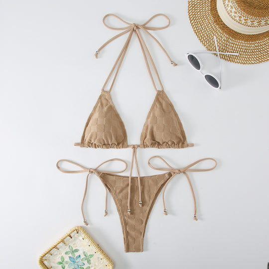 Damen Triangel-Bikini mit raffinierten Bindebändern EB