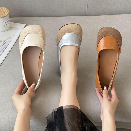 Damen Ballerinas aus hochwertigem Wildleder mit rutschfester Sohle EB