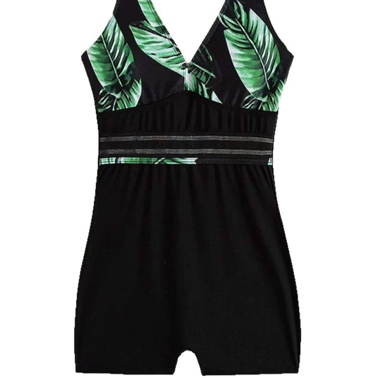 Damen Eleganter Badeanzug mit floralem Design und sportlichem Schnitt EB