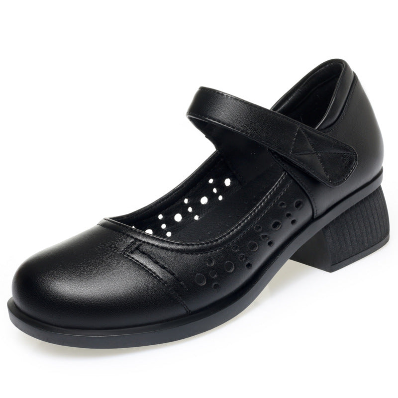 Damen Mary Jane Schuhe mit bequemer Sohle und verstellbarem Riemen EB