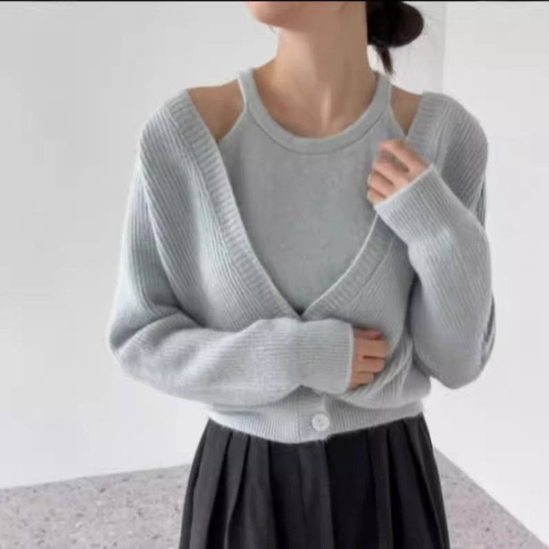 Damen Strickjacke mit offenem Schnitt und Rippstruktur EB