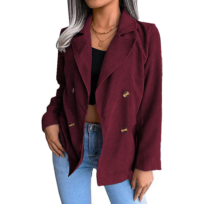 Damen Cord-Jacke mit doppelter Knopfleiste und modernem Schnitt EB