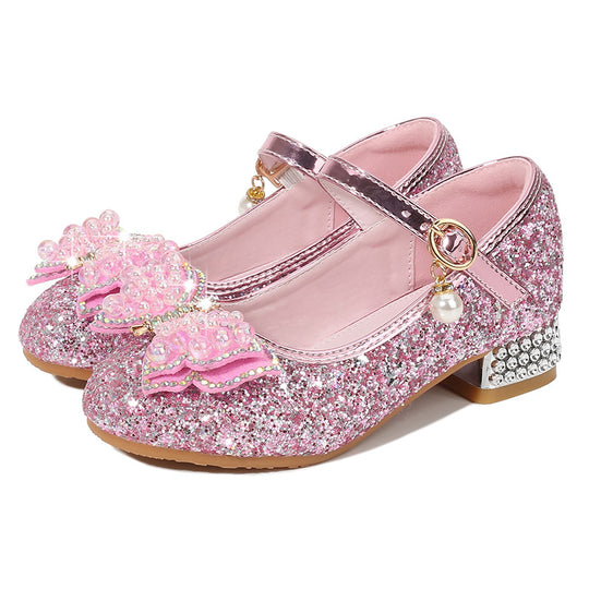 Mädchen Ballerina Schuhe mit Glitzer und schimmernden Applikationen EB