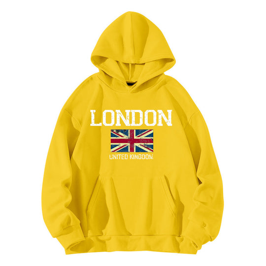 Damen Kapuzenpullover im urbanen London-Style mit Kängurutasche und gemütlichem Schnitt EB