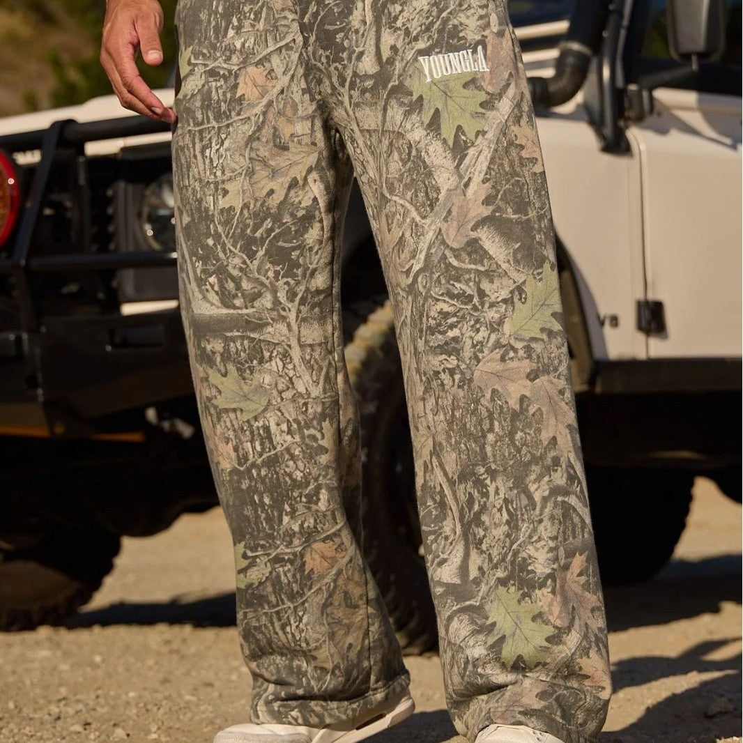 Herren nan weite Camouflage-Jogginghose mit elastischem Komfortbund und Oberschenkel-Logo EB
