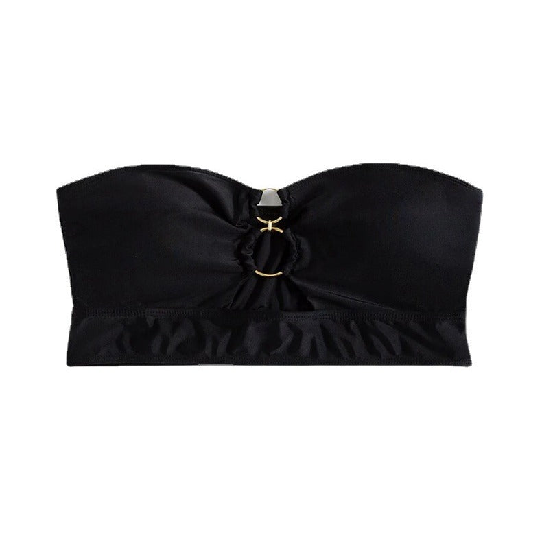 Damen Bandeau-Bikinioberteil mit dekorativen Ringakzenten EB