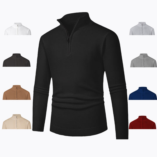 Herren Pullover mit hohem Kragen und Reißverschluss EB