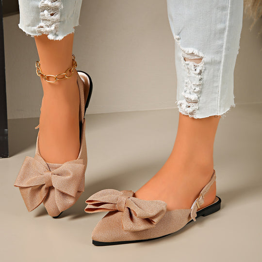 Damen Slingback-Pantoletten mit elegantem Schleifen-Design und praktischem Riemen EB