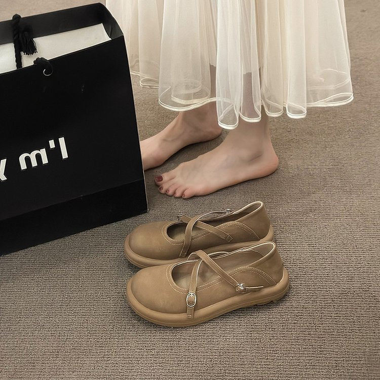 Damen Komfortable Mary Jane Ballerinas mit verstellbaren Riemen EB
