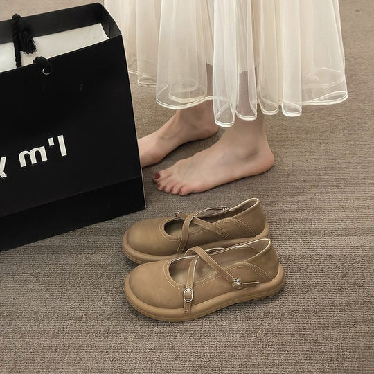 Damen Komfortable Mary Jane Ballerinas mit verstellbaren Riemen EB