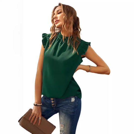 Damen Elegante Bluse mit Rüschendetails EB
