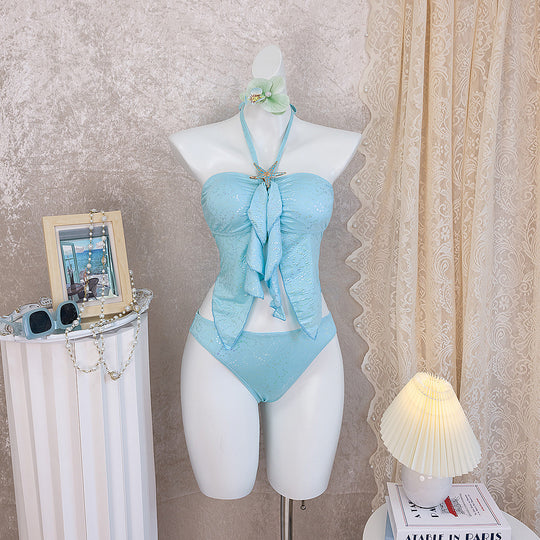 Damen Bandeau-Bikini mit Rüschen EB