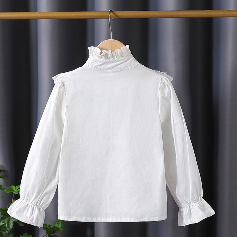 Mädchen verspielte Bluse mit Rüschendetails EB