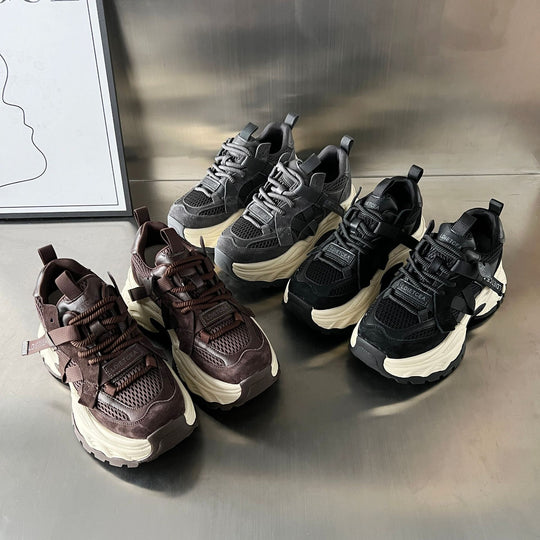 Damen Sportliche Chunky Sneakers mit atmungsaktiver Mesh-Oberfläche und stabiler Sohle EB
