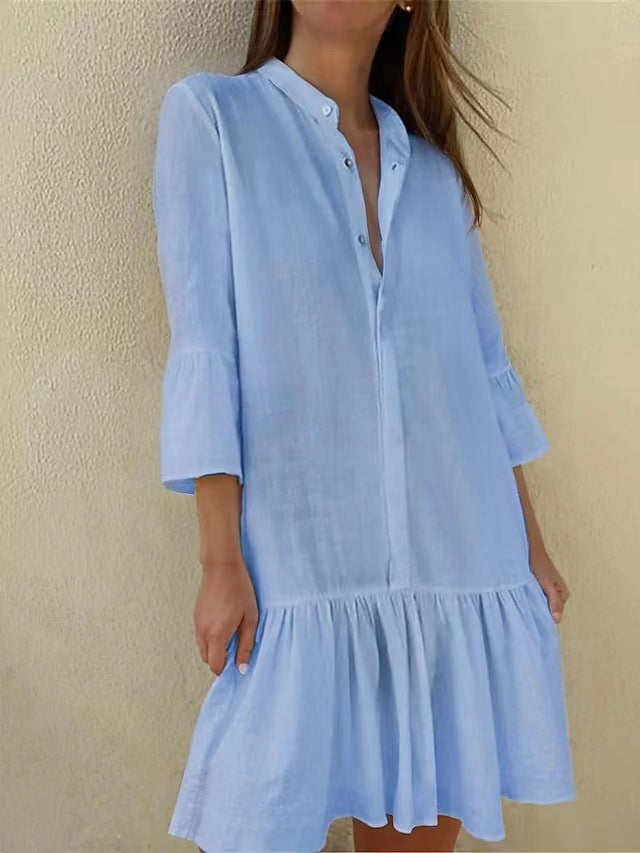Damen Hemdkleid mit Rüschen EB