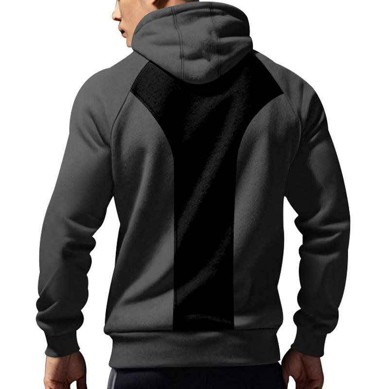 Herren sportlicher Kapuzenpullover mit halbem Reißverschluss und praktischen Taschen EB