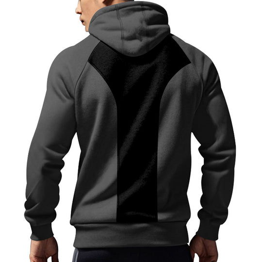 Herren sportlicher Kapuzenpullover mit halbem Reißverschluss und praktischen Taschen EB