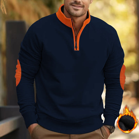 Herren Sweatshirt mit strukturiertem Reißverschluss EB