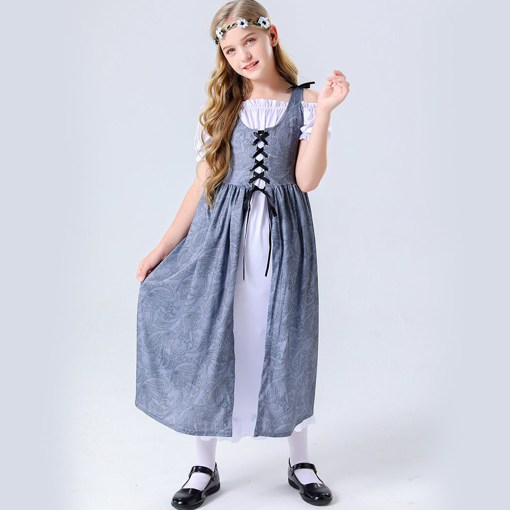 Damen Trachtenkleid mit romantischen Rüschendetails und bezaubernder Schnürung EB