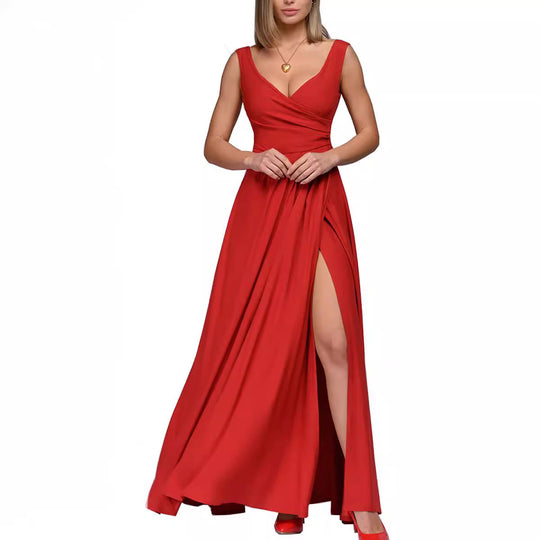 Damen Maxi-Kleid mit elegantem Wickeldesign EB