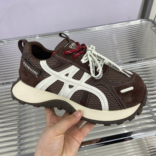 Damen Sportliche Plateau-Sneaker mit atmungsaktiver Mesh-Oberfläche und dämpfender Sohle EB