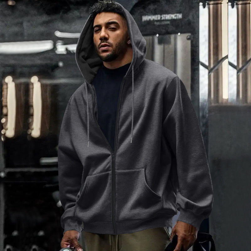 Herren Kapuzenjacke mit leichtem Reißverschluss und praktischen Taschen EB