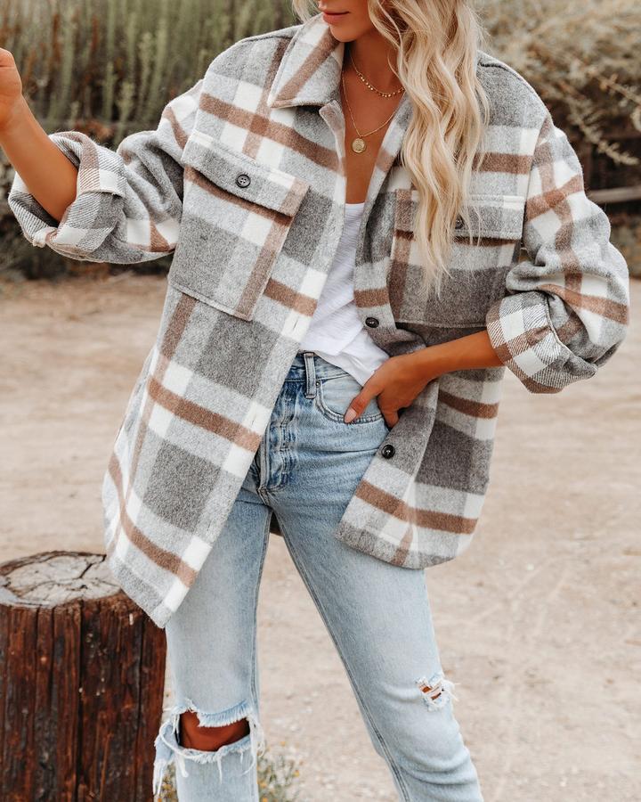 Damen Flanell-Hemdjacke im Karomuster EB