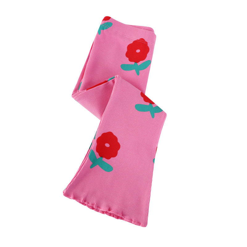 Mädchen Schlagleggings mit fröhlichem Blumenmuster EB