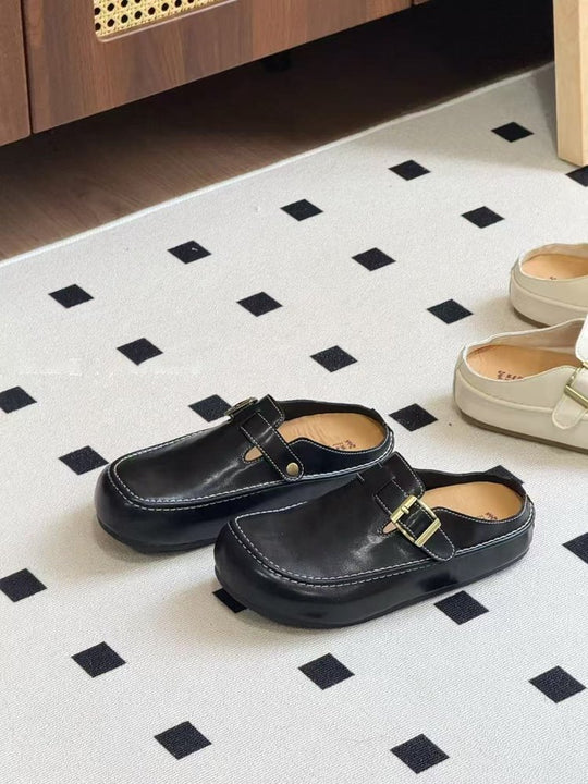 Damen stilvolle Clogs mit modischem Schnallenverschluss und hochwertigen Materialien EB