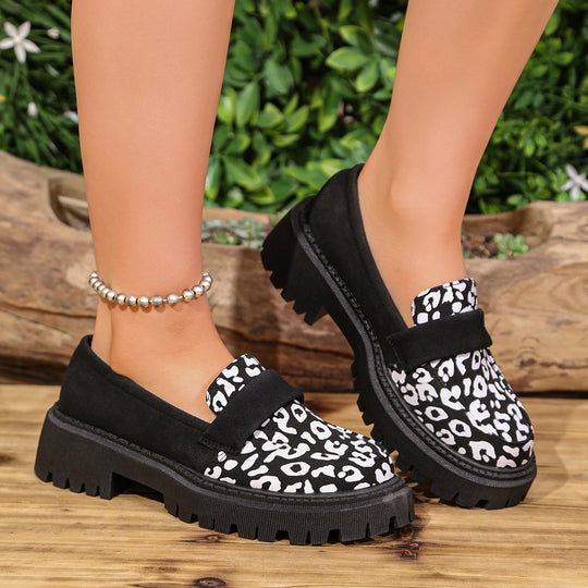Damen Slip-Ons mit trendigem Leopardenmuster und dämpfender Sohle EB