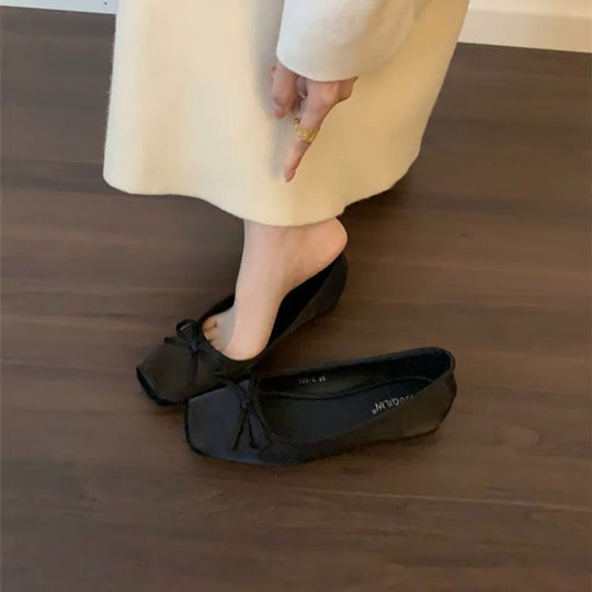 Damen elegante Slipper mit dezentem Schleifenelement und hohem Komfort EB