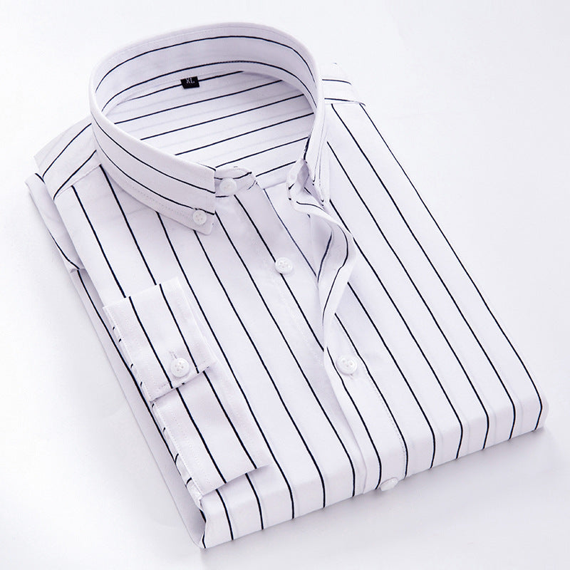 Herren nan gestreiftes Businesshemd mit Button-Down-Kragen und taillierter Silhouette EB
