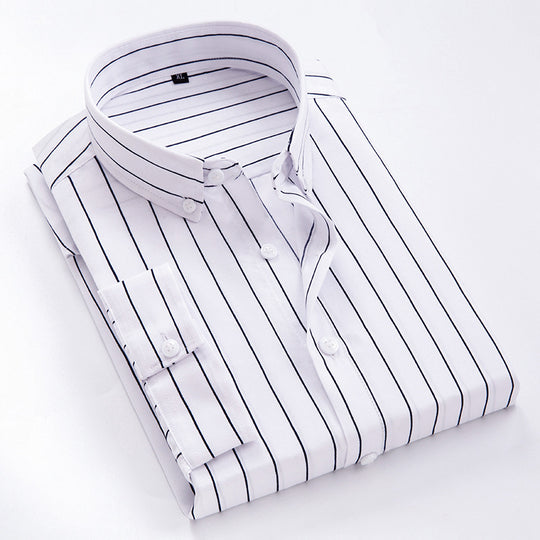 Herren nan gestreiftes Businesshemd mit Button-Down-Kragen und taillierter Silhouette EB