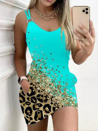 Damen Kleid im glamourösen Animal-Print mit funkelnden Akzenten EB