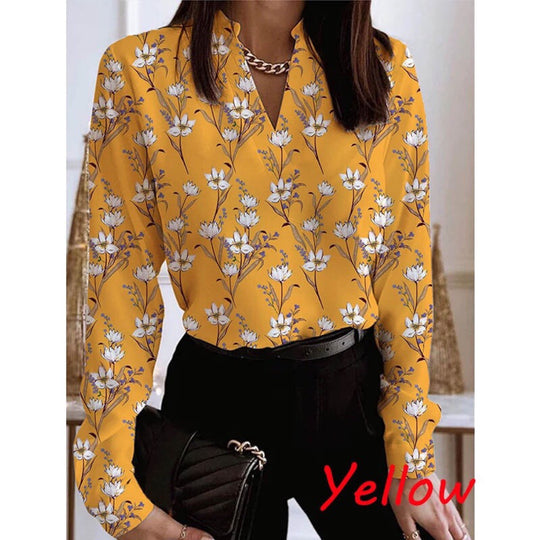 Damen Bluse mit floralem Muster und eleganter Passform EB