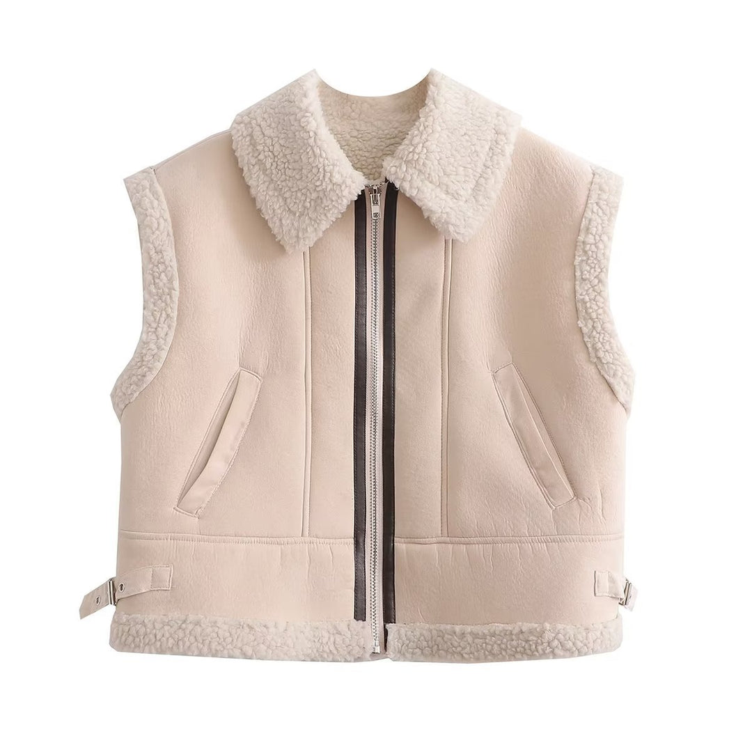 Damen modische Weste mit weichem Fleecefutter und modernem Design EB