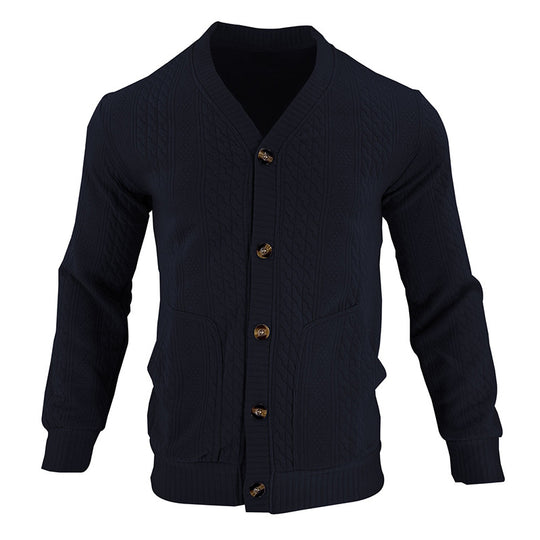 Herren Strickjacke mit hochwertigem Strukturmuster und modernen Knöpfen EB