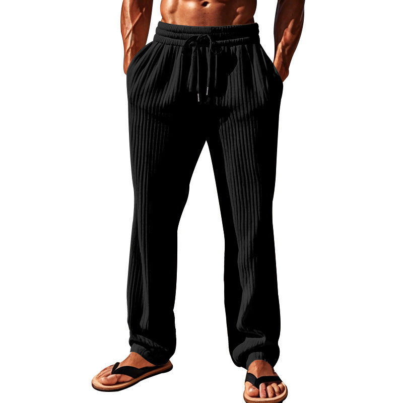 Herren Bequeme Freizeithose mit Rippstruktur und verstellbarem Bund EB