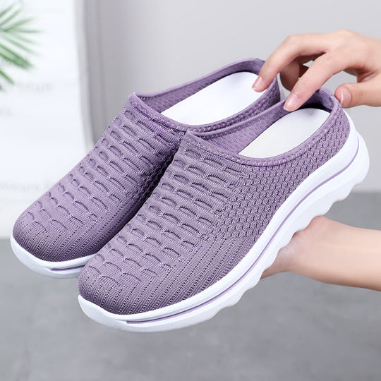 Damen nan nahtloser gestrickter Komfort-Mule mit atmungsaktivem 3D-Mesh-Oberteil und stoßdämpfender Leichtprofilsohle EB