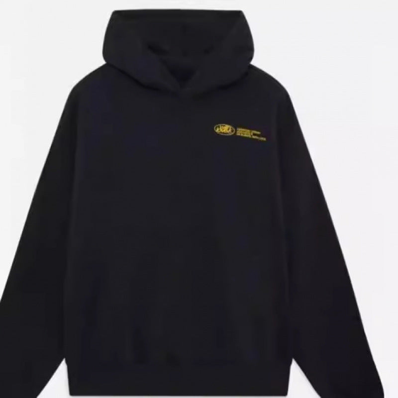 Unisex nan oversized Kapuzenpullover mit großflächigem Rückenprint, Kängurutasche und gerippten Bündchen EB