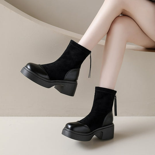 Damen Modische Stiefeletten mit eleganter Absatzhöhe EB